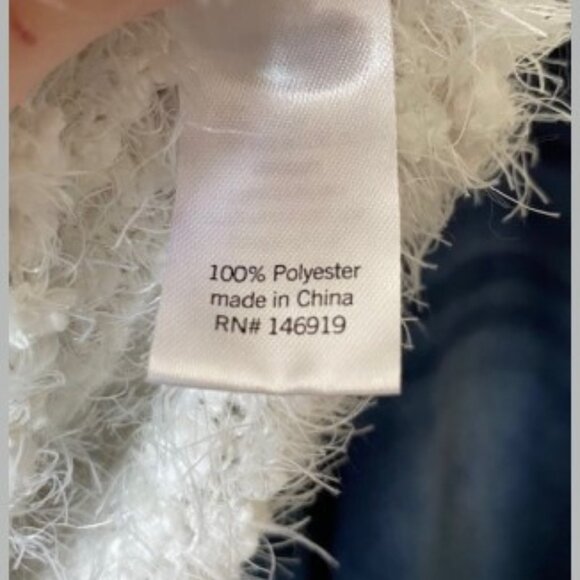 White Fluffy Crew Neck Sweater - Picture 3 of 3